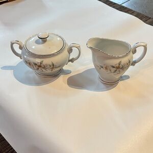 Floral Porcelain Cream and Sugar Set